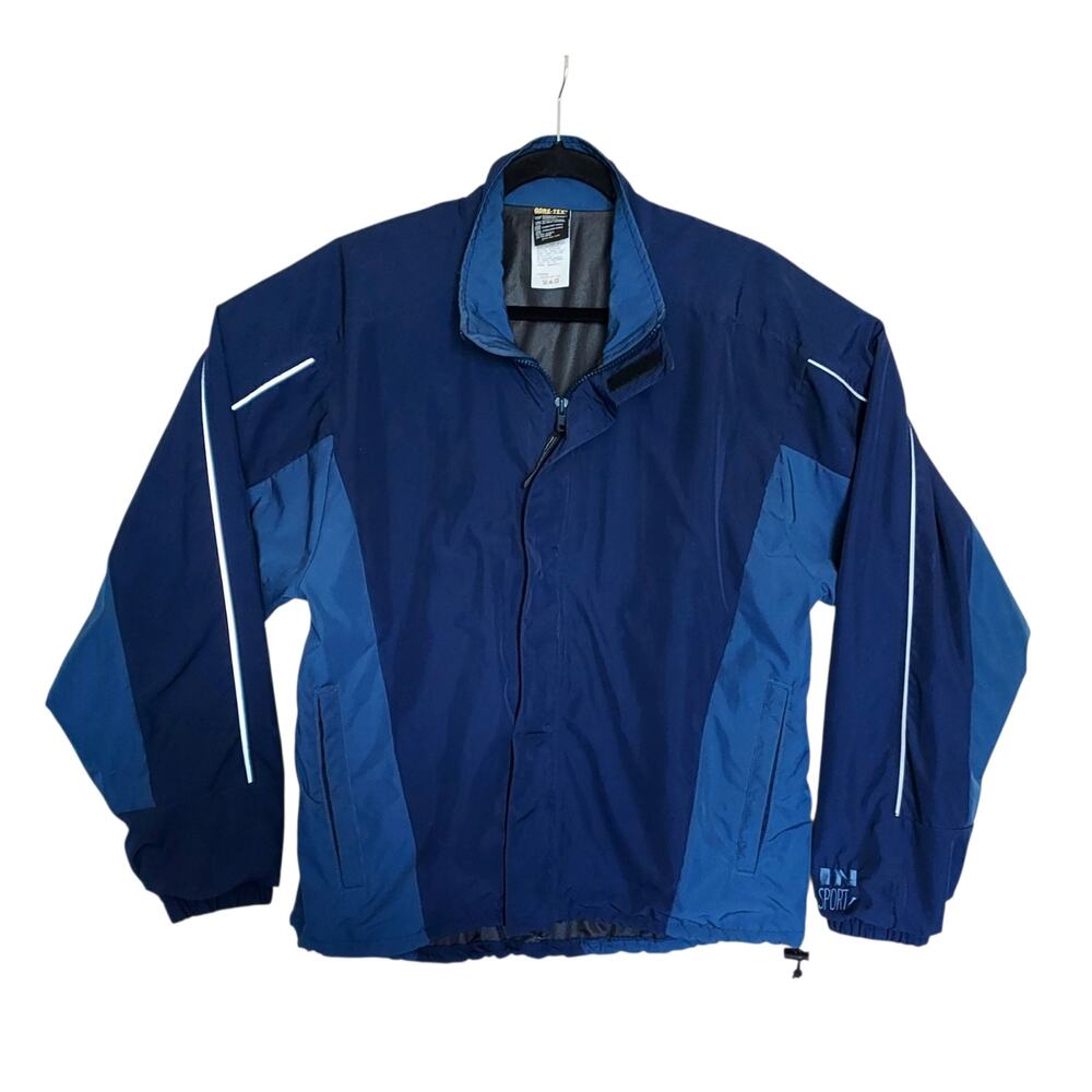 In Sport Gore-Tex Mens Waterproof Windbreaker Rain Jacket Full Zip Blue USA Sz M